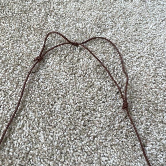 Wood and woven statement necklace light weight - Picture 4 of 4